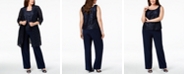R & M Richards 3-Pc. Plus Size Sequined Lace Pantsuit & Shell